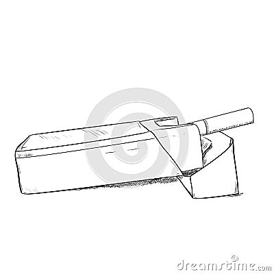 Vector sketch of pack cigarettes Vector Illustration