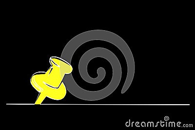 simple vector sketch push pin single one line art, continuous Vector Illustration