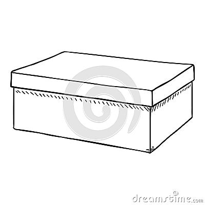 Vector Sketch Shoes Box Vector Illustration