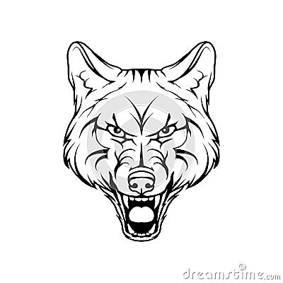 Vector sketch of a wolf. Vector Illustration