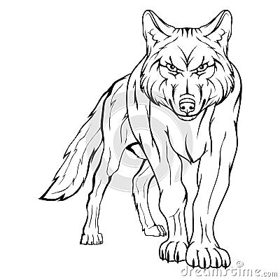 Vector sketch of a wolf. Vector Illustration