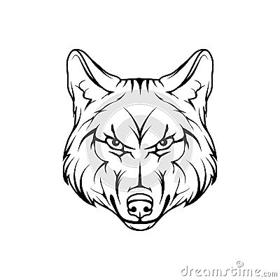 Vector sketch of a wolf. Vector Illustration