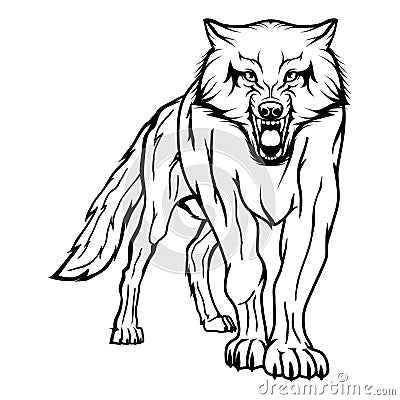 Vector sketch of a wolf. Vector Illustration