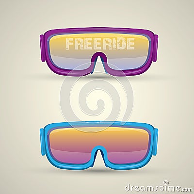 Vector Ski goggles icon. snowboard mask Vector Illustration