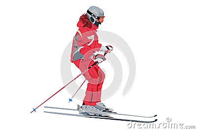 Vector skier Vector Illustration
