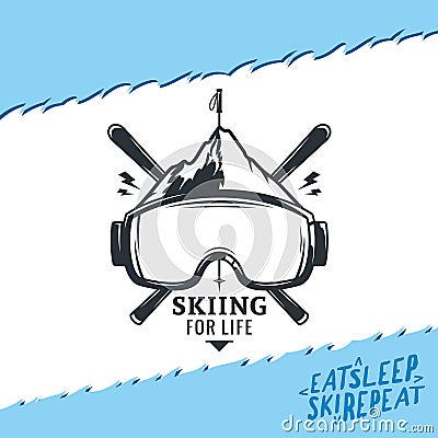 Vector skiing logo Vector Illustration