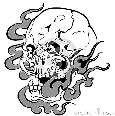 Vector skull artwork Vector Illustration