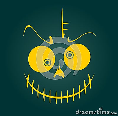 Vector Skull with Evil Laugh Stock Photo