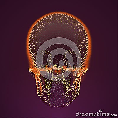 Vector skull hologram. Digital danger. Futuristic technology virus Vector Illustration