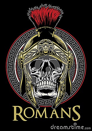 Skull of roman warrior Vector Illustration