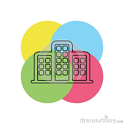 vector skyscraper building icon Cartoon Illustration