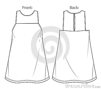 Vector sleeveless dress fashion Stock Photo