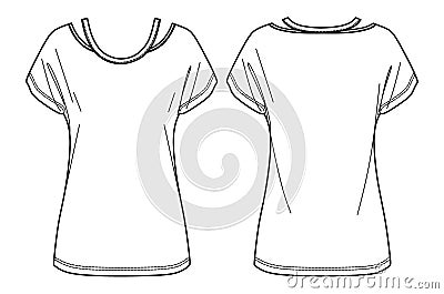 Vector sleeveless round neck top fashion Vector Illustration