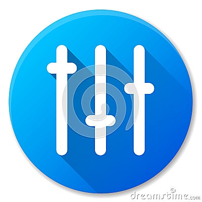 Vector sliders blue circle icon Vector Illustration