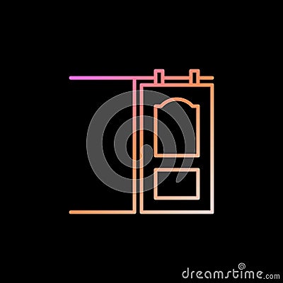 Vector Sliding Door concept colorful outline icon or sign Stock Photo