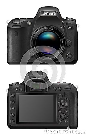 Vector SLR Camera Vector Illustration