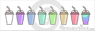 Vector slush drink isolated icon. Vector Illustration