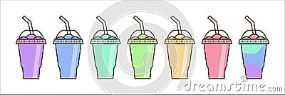 Vector slush drink isolated icon. Vector Illustration