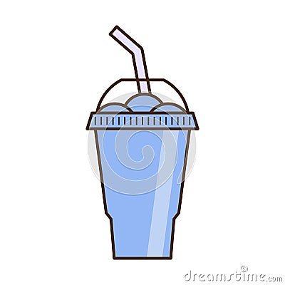 Vector slush drink isolated icon. Cartoon ice cup Vector Illustration