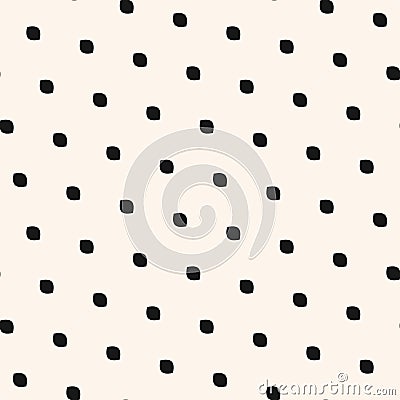 Vector small diagonal polka dots seamless pattern. Simple minimal background Vector Illustration