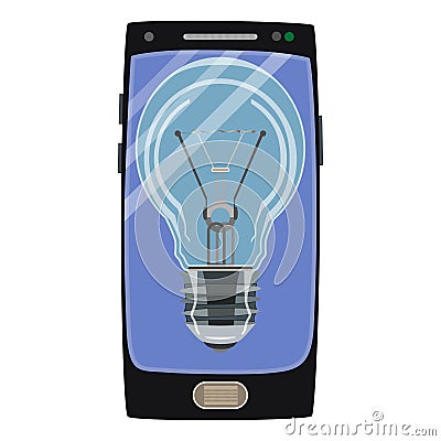 Vector smart phone idea icon in flat style Vector Illustration