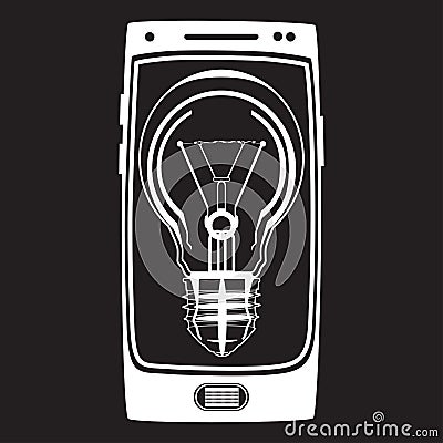 Vector smart phone idea icon in flat style Vector Illustration