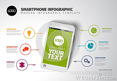 Vector smart phone infographic template Vector Illustration
