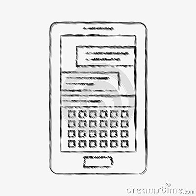 Vector smartphone and cellphone concept doodle line style vector icon Stock Photo