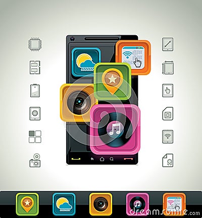 Vector smartphone icon Vector Illustration