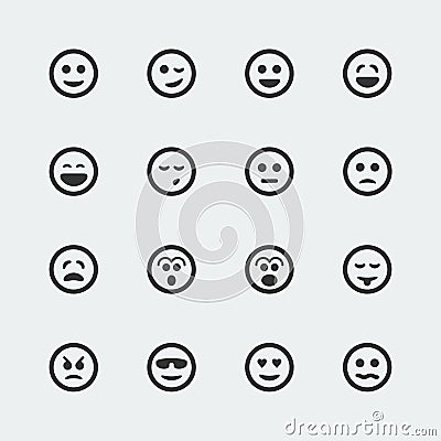 Vector smile icons set Vector Illustration