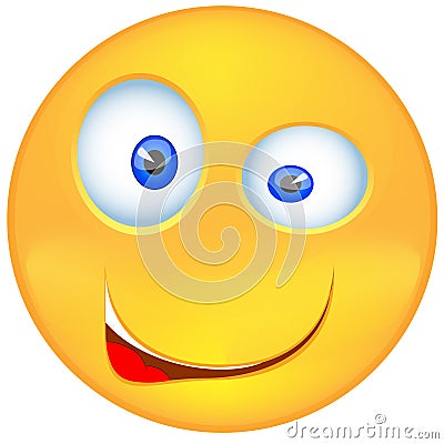 Vector - Smiling emoticon expressing Bewilderment Vector Illustration