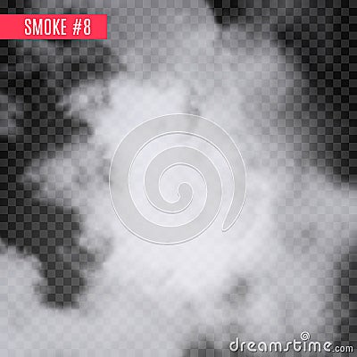 Vector smoke special effect on transparent. Fog isolated design background. Vector Illustration