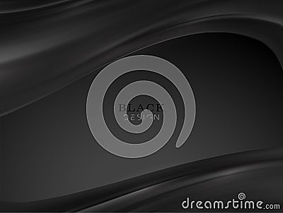 Smooth elegant black satin texture abstract background. Luxurious background design Vector Illustration