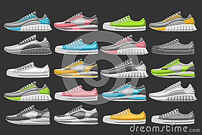 Vector Sneakers Set Vector Illustration