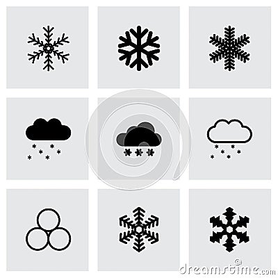 Vector snow icon set Vector Illustration