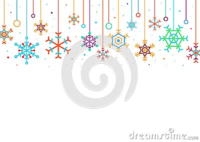 Vector snowflake white background design, winter christmas celebration decorative, holiday season Vector Illustration