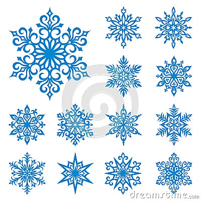 Vector snowflakes set Vector Illustration