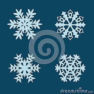 Vector snowflakes set Vector Illustration