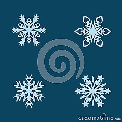 Vector snowflakes set Vector Illustration