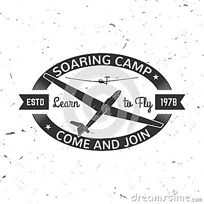 Vector Soaring camp retro badge. Vector Illustration