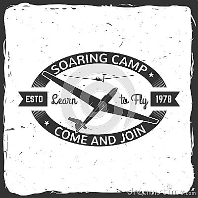 Vector Soaring camp retro badge. Vector Illustration