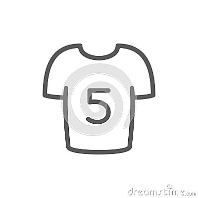 Soccer players shirt line icon. Vector Illustration