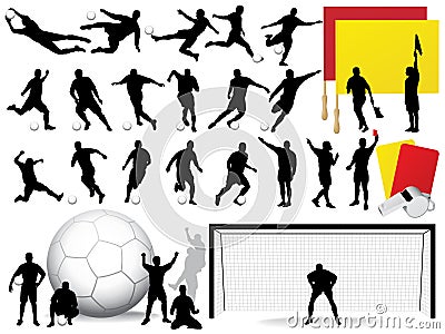 Vector Soccer Silhouettes Vector Illustration