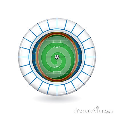 Vector soccer stadium icon. 3d Vector Illustration
