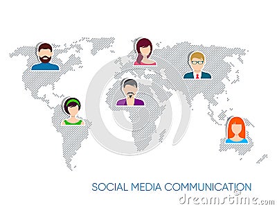 Vector social media communication Vector Illustration