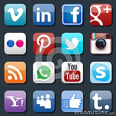 Vector social media icons Vector Illustration