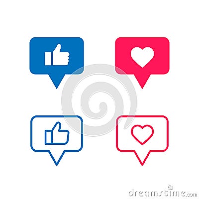 Vector social media like icon colorful Vector Illustration