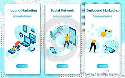 Vector social network, in and outbound marketing Vector Illustration