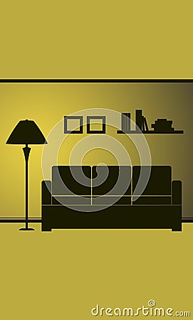 Vector sofas and lamp Vector Illustration