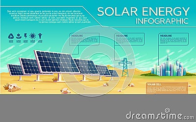 Vector solar energy industry infographics template Vector Illustration
